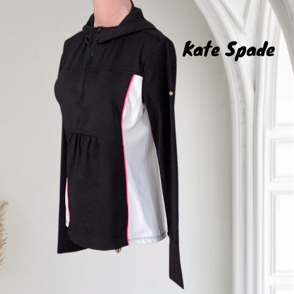 Kate Spade Women’s Hooded Performance Jacket Medium Black,White,Pink